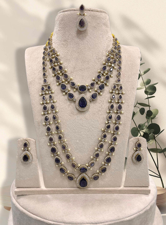 Victorian Polish with AD Stones Layer combo set - Nakshatra Jewels