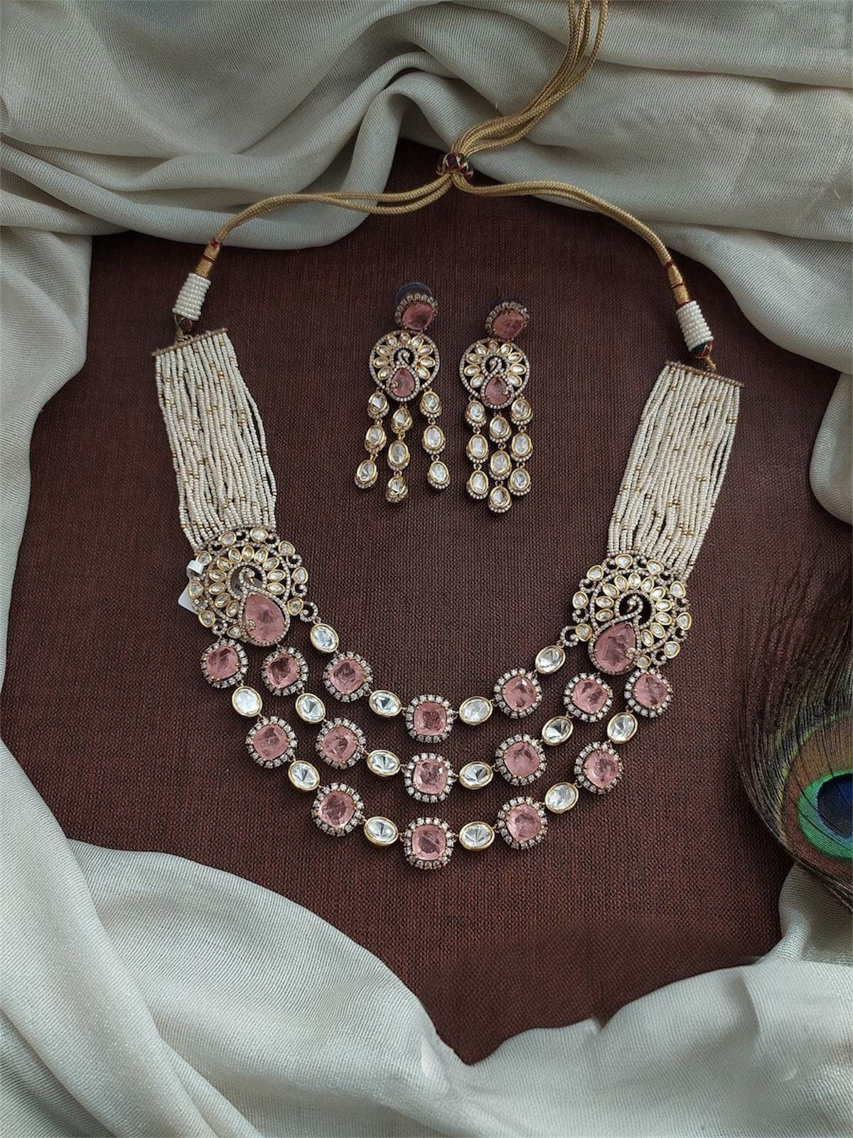 Moissanite and Doublet Stones  Necklace
