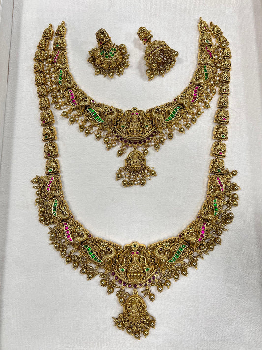 Nakshi Work with AD and Kundan Stones Bridal Combo