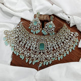 Victorian Polish with Moissanite Stones Bridal Choker - Nakshatra Jewels