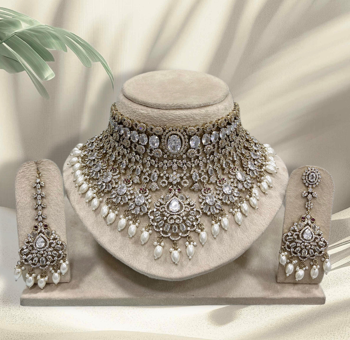 Victorian Polish AD Stones Bridal Choker