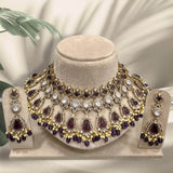 Victorian Polish with AD Stones Bridal Choker - Nakshatra Jewels