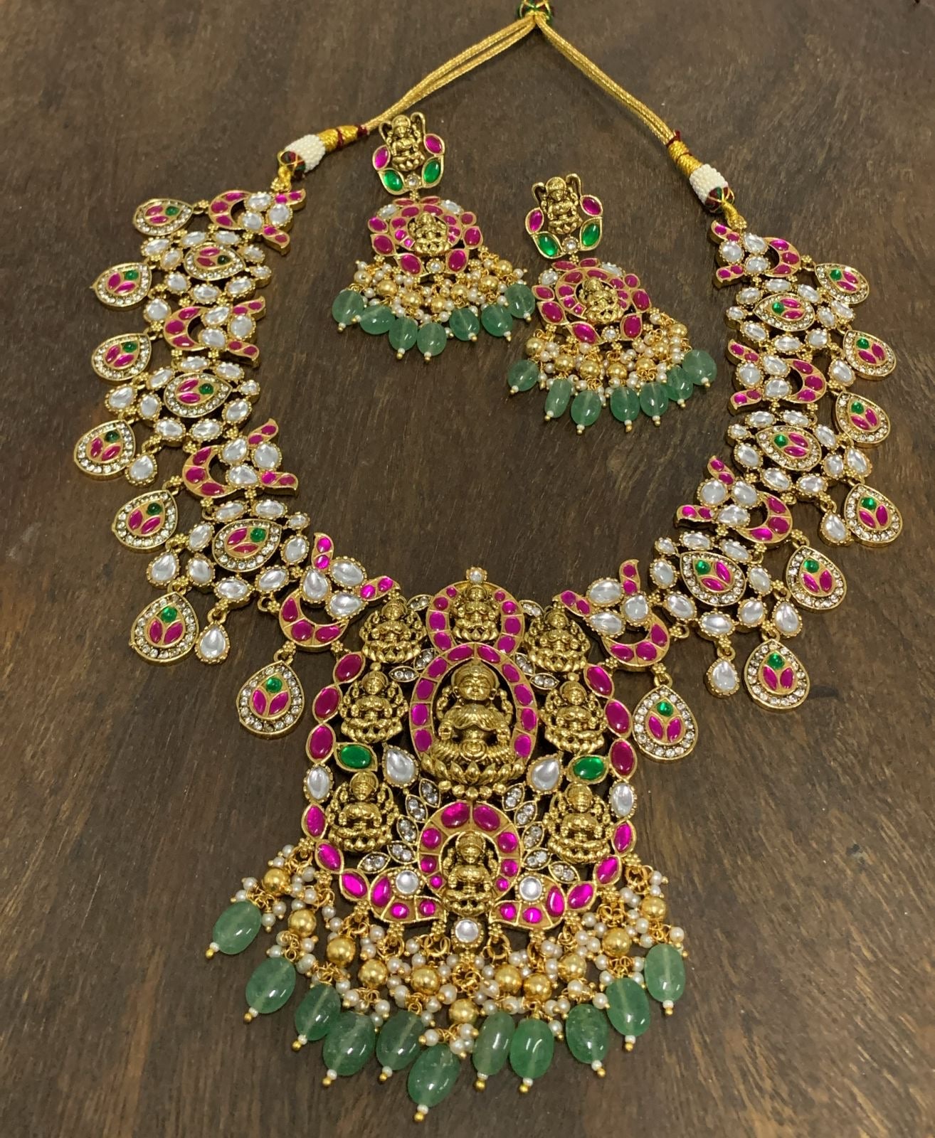 Jaadu Kundan and Mossianite Stones Bridal Haram