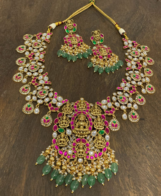Jaadu Kundan and Mossianite Stones Bridal Haram