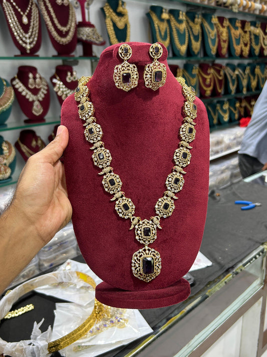 Victorian Polish with AD Stones Bridal Haram