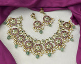Nagasi Work with Kempu Stones Necklace - Nakshatra Jewels