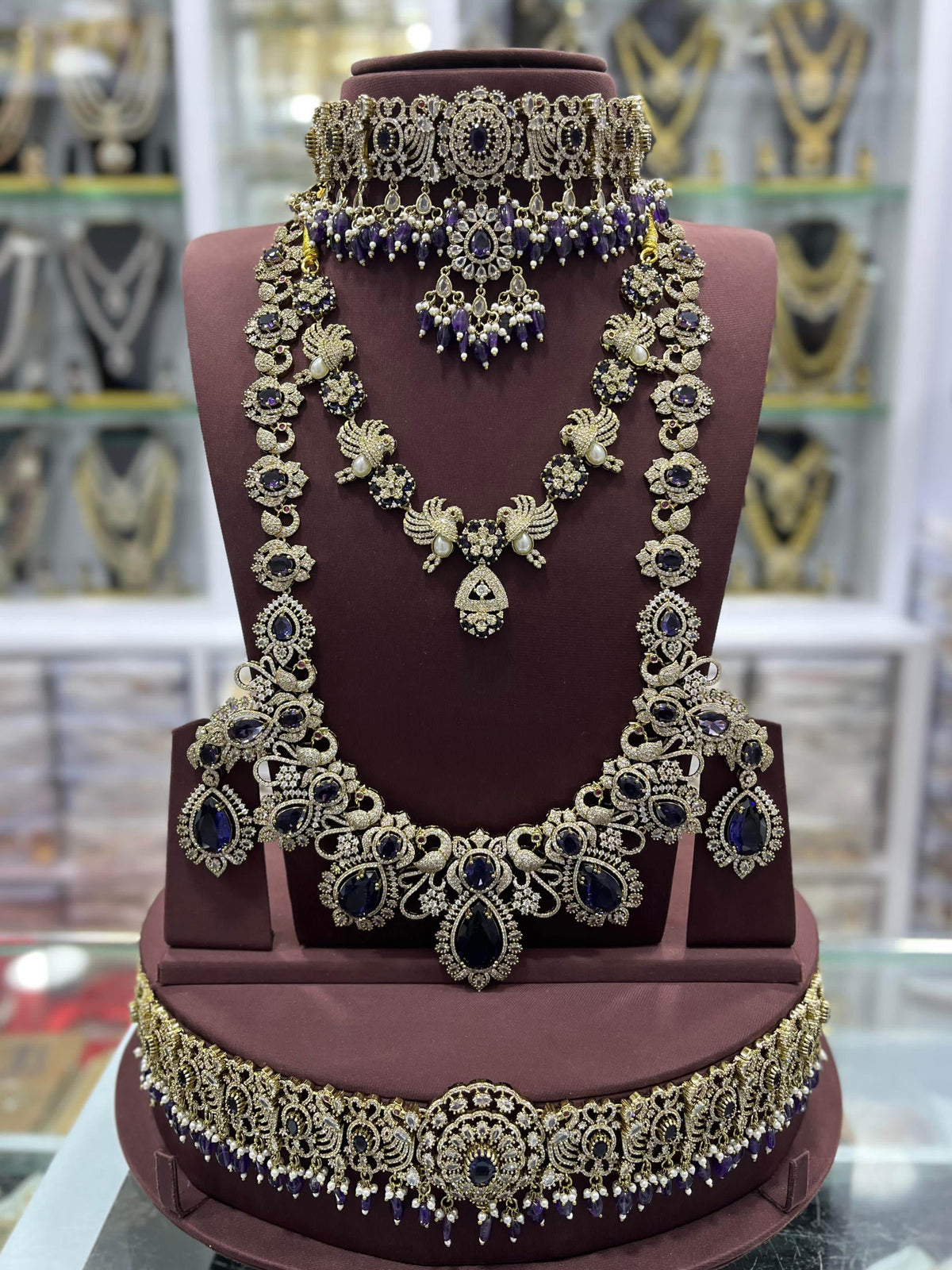 Victorian Polish & AD Stones Bridal Set