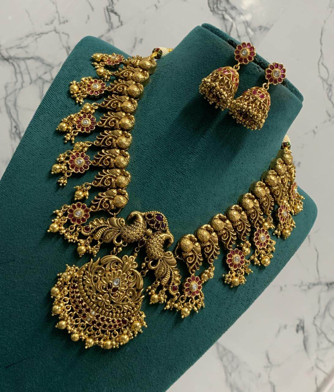 Nagasi Work with Kempu Stones Necklace