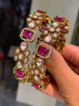 Moissanite AD Stone Bangles - Nakshatra Jewels