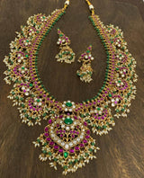 Jaadu Kundan Stones Whith Guttapusal Bridal Haram - Nakshatra Jewels