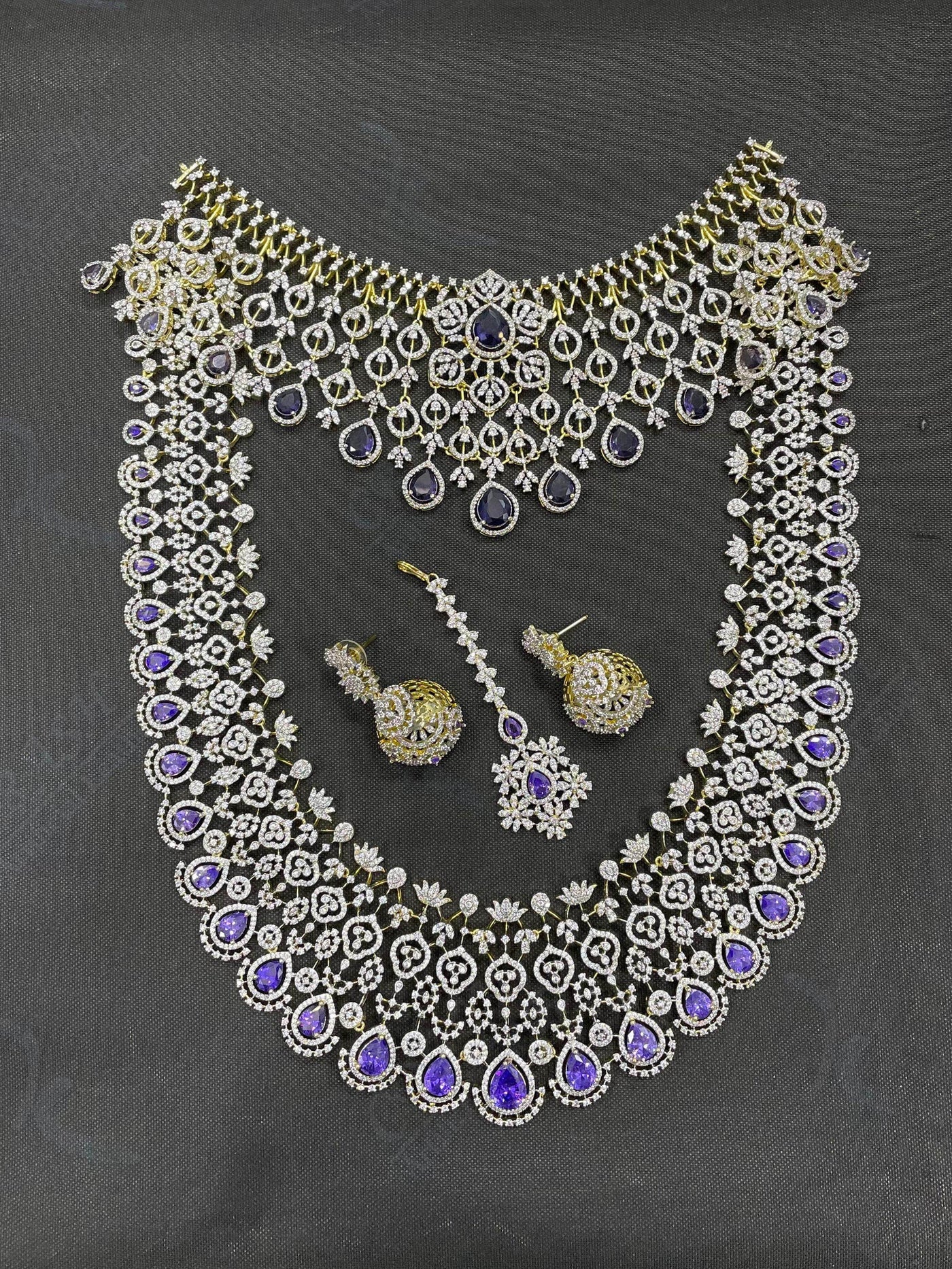 American Diamond Stones Bridal Combo Set