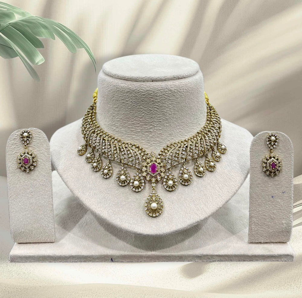Victorian Polish AD Stones Necklace