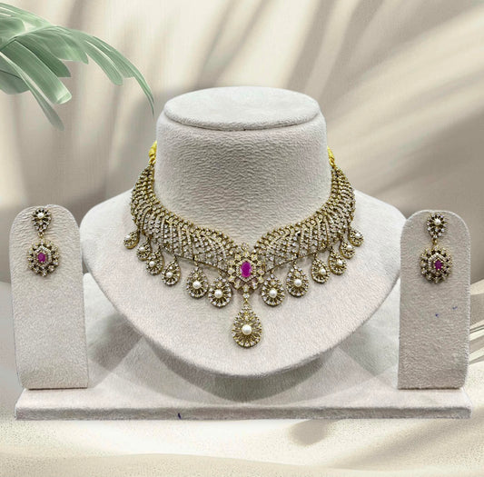 Victorian Polish AD Stones Necklace
