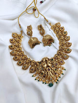 Nagasi Work with Kempu Stones Bridal Necklace - Nakshatra Jewels