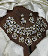 Mossianite and AD Stones Bridal Neck Set