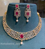 American Diamond Stones Necklace - Nakshatra Jewels