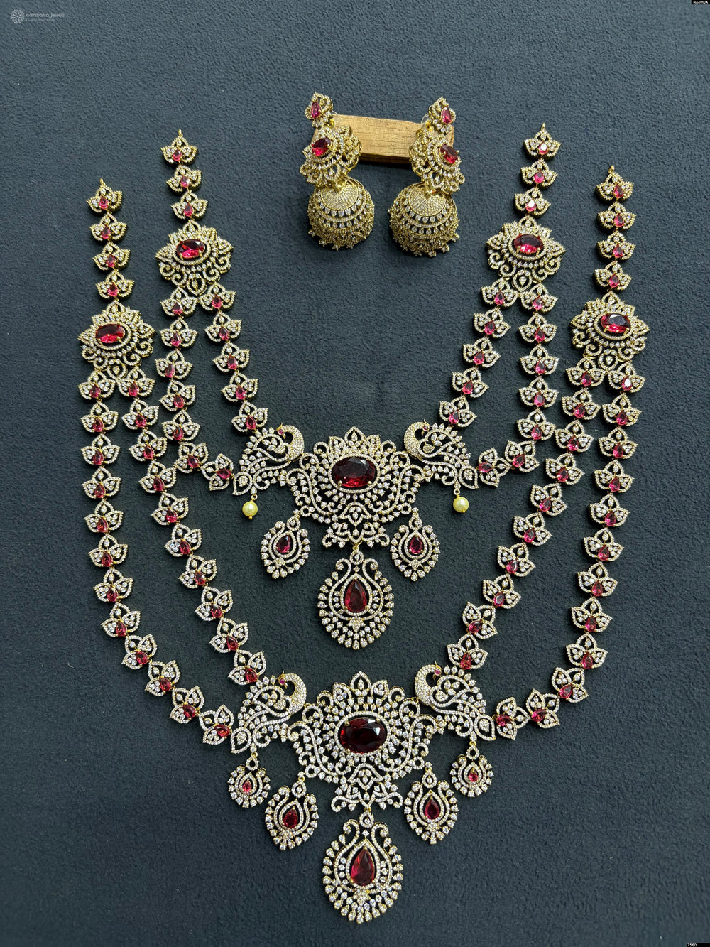 Victorian Polish with AD Stones Bridal Combo Set