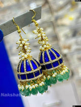 Jadau Kundan Stones Bridal Earrings - Nakshatra Jewels