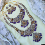 Victorian Polish AD Stones Bridal Combo Set - Nakshatra Jewels