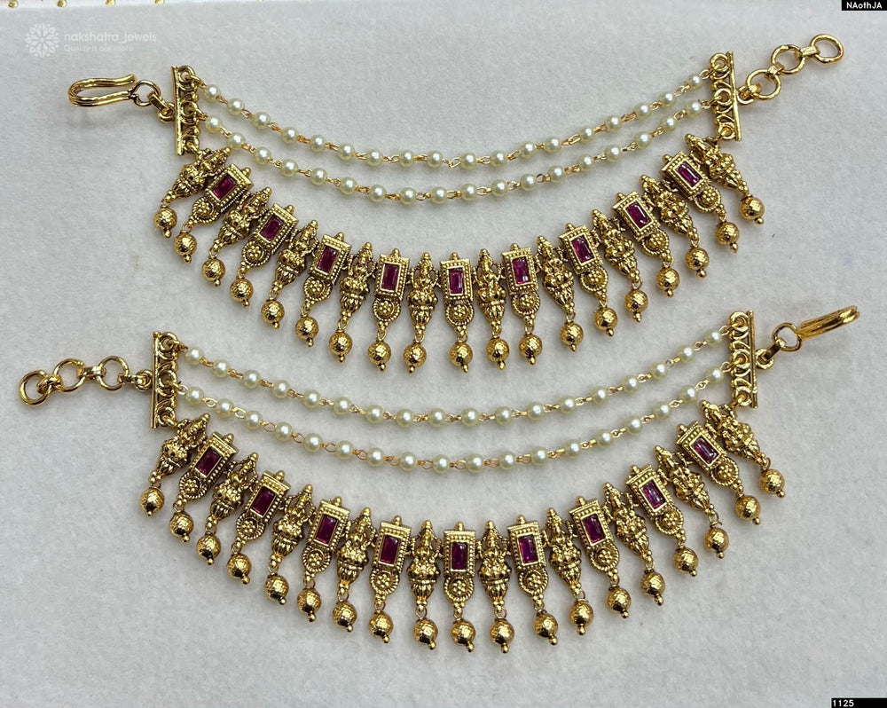 Premium Matt with Kempu Stone Ear Chains