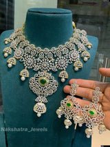 American Diamond Stones Bridal Neck Set - Nakshatra Jewels