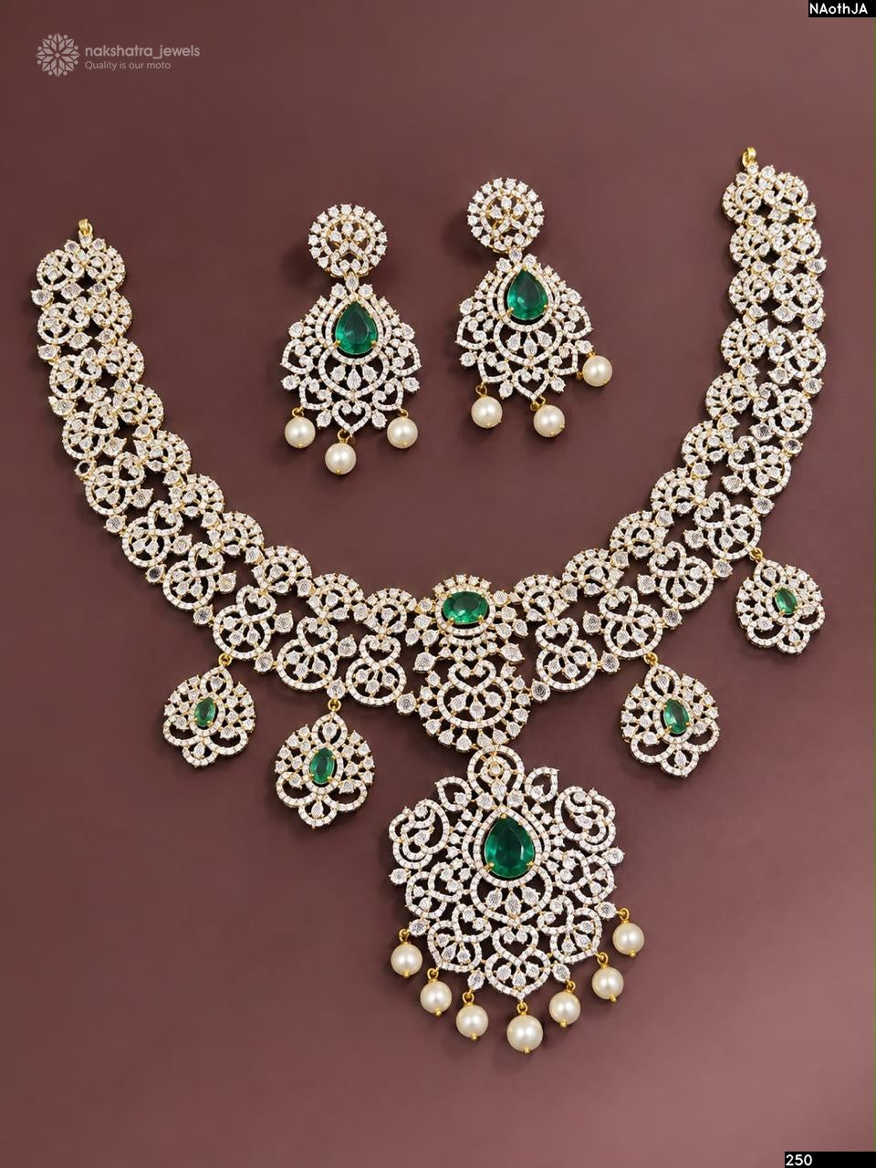 American Diamond Stones Bridal Necklace