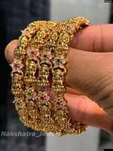 Premium Matt with AD & Kempu Stones Bangles - Nakshatra Jewels