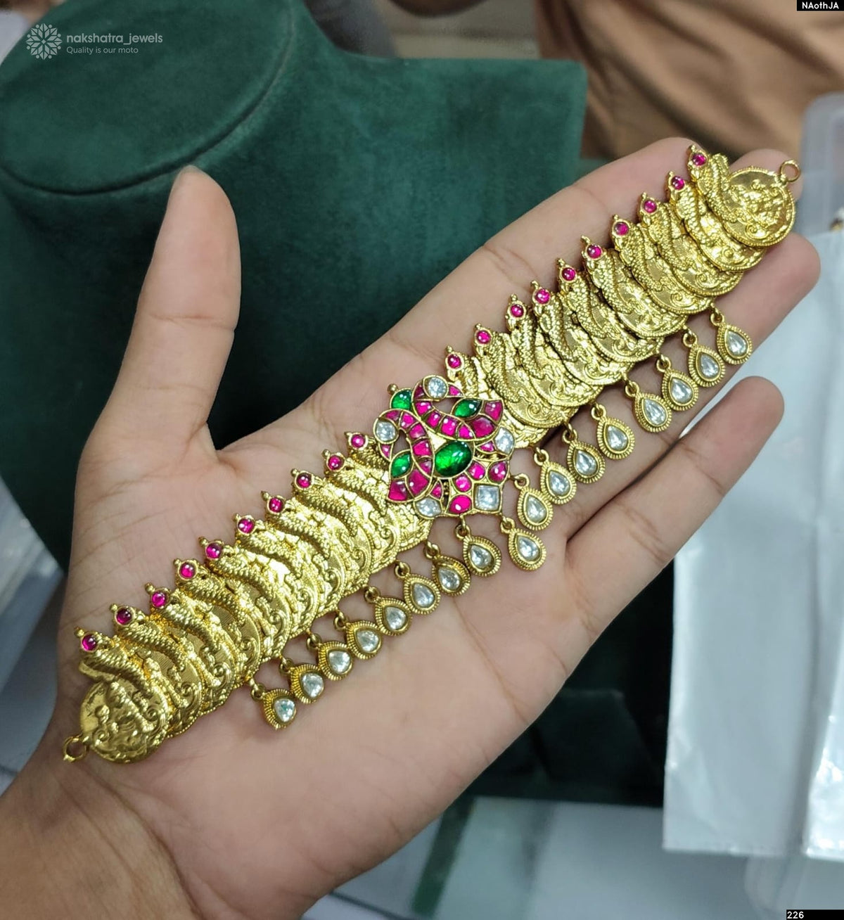 Nakshi Work with Kundan Stones Kaasu Choker
