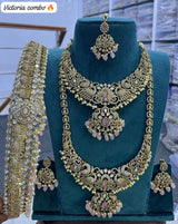 Victorian Polish AD Stones Bridal Set - Nakshatra Jewels