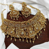 Nakshi work with AD Stones Bridal Choker - Nakshatra Jewels
