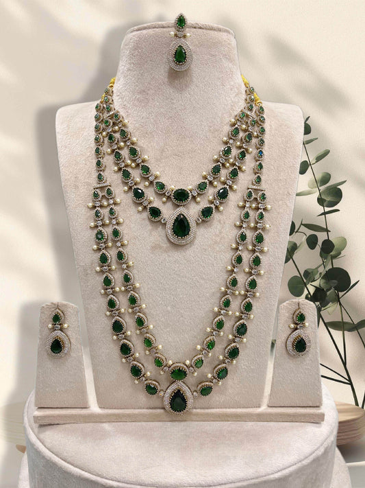 Victorian Polish with AD Stones Layer combo set - Nakshatra Jewels