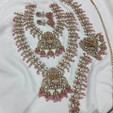 Moissanite Stones Bridal Set - Pink - Nakshatra Jewels