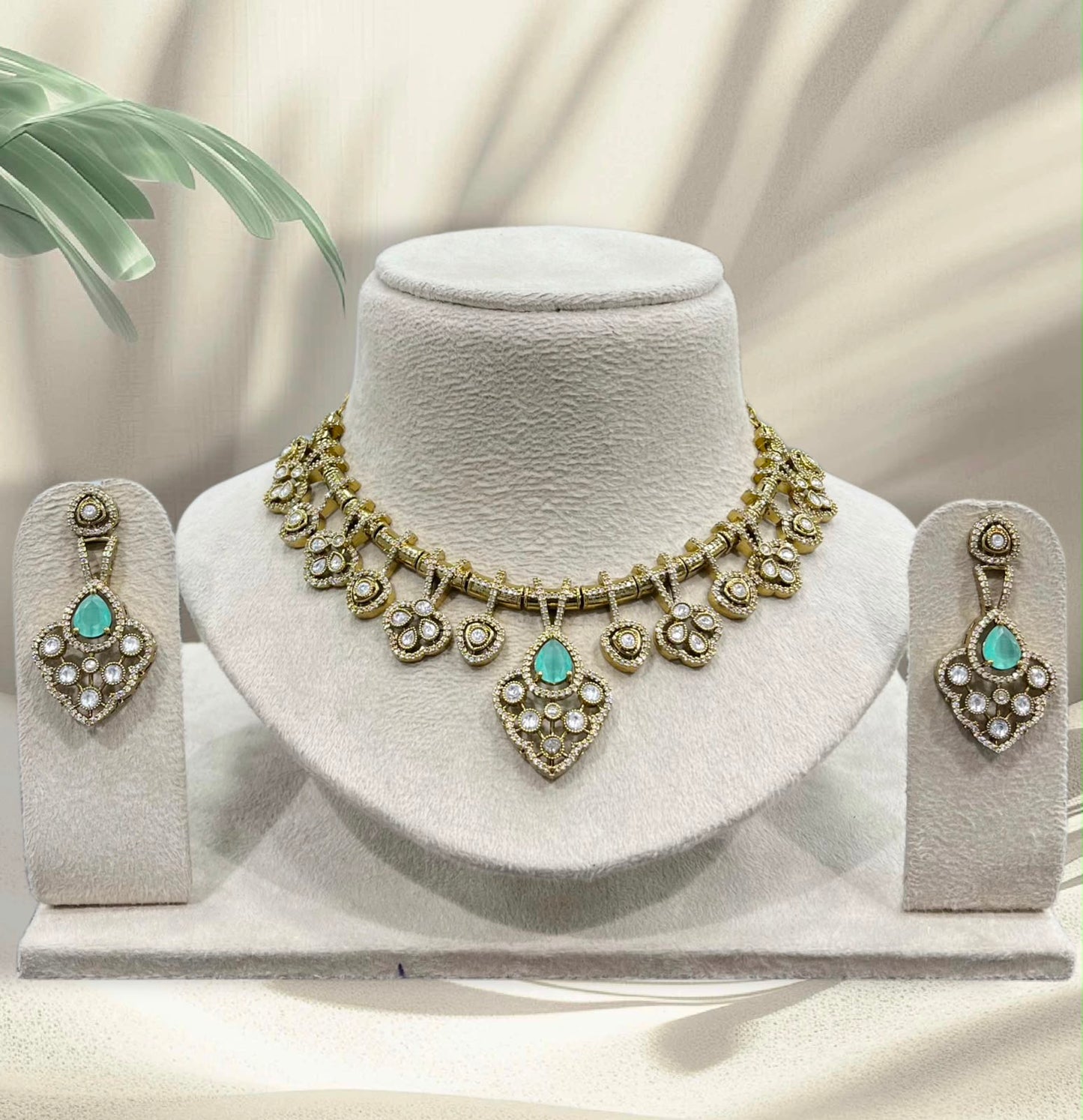 Victorian Polish AD Stones Necklace