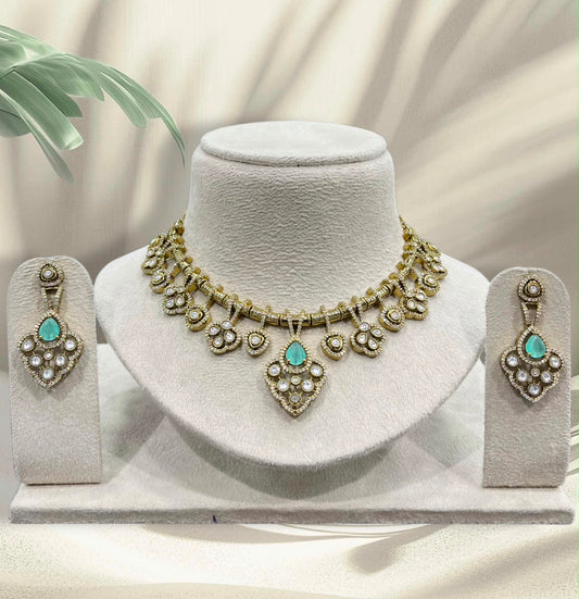 Victorian Polish AD Stones Necklace
