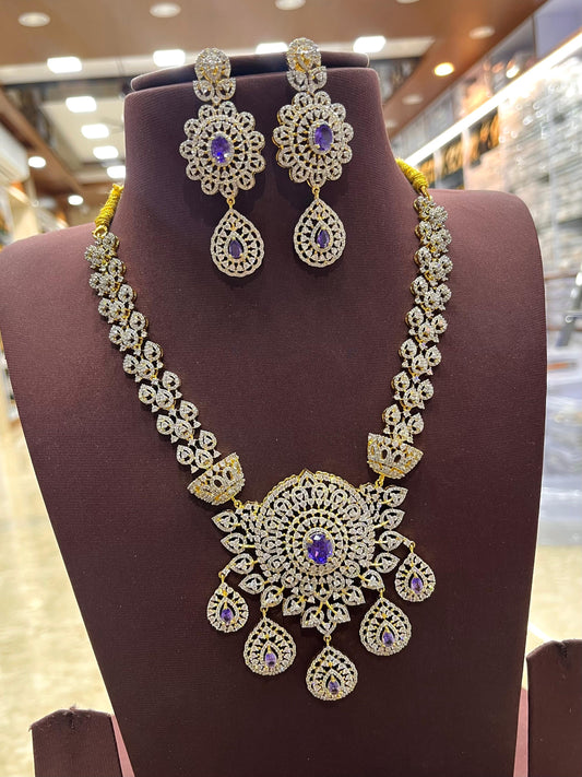 American Diamond Stones Bridal Necklace