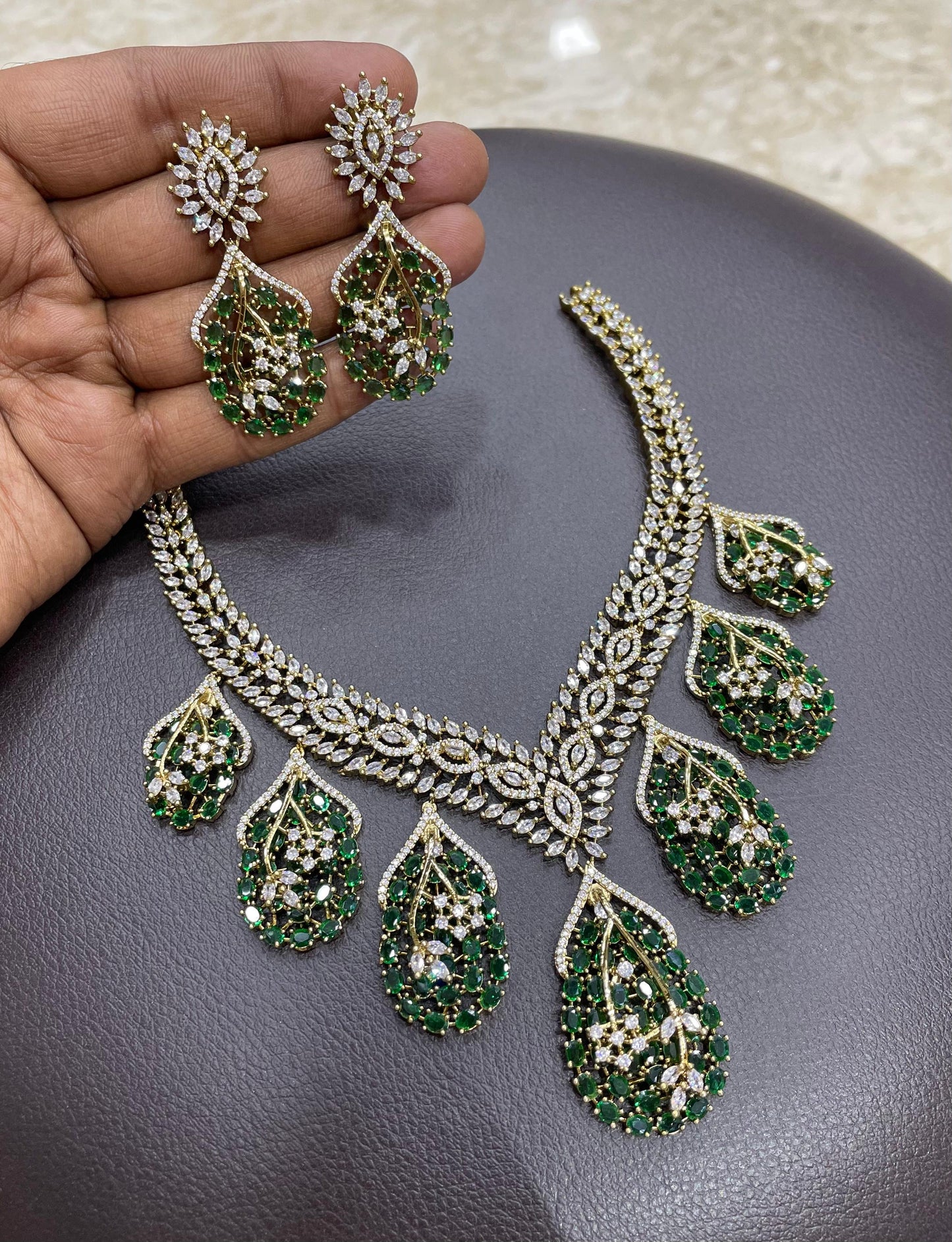 Victorian Polish with AD Stone Necklace