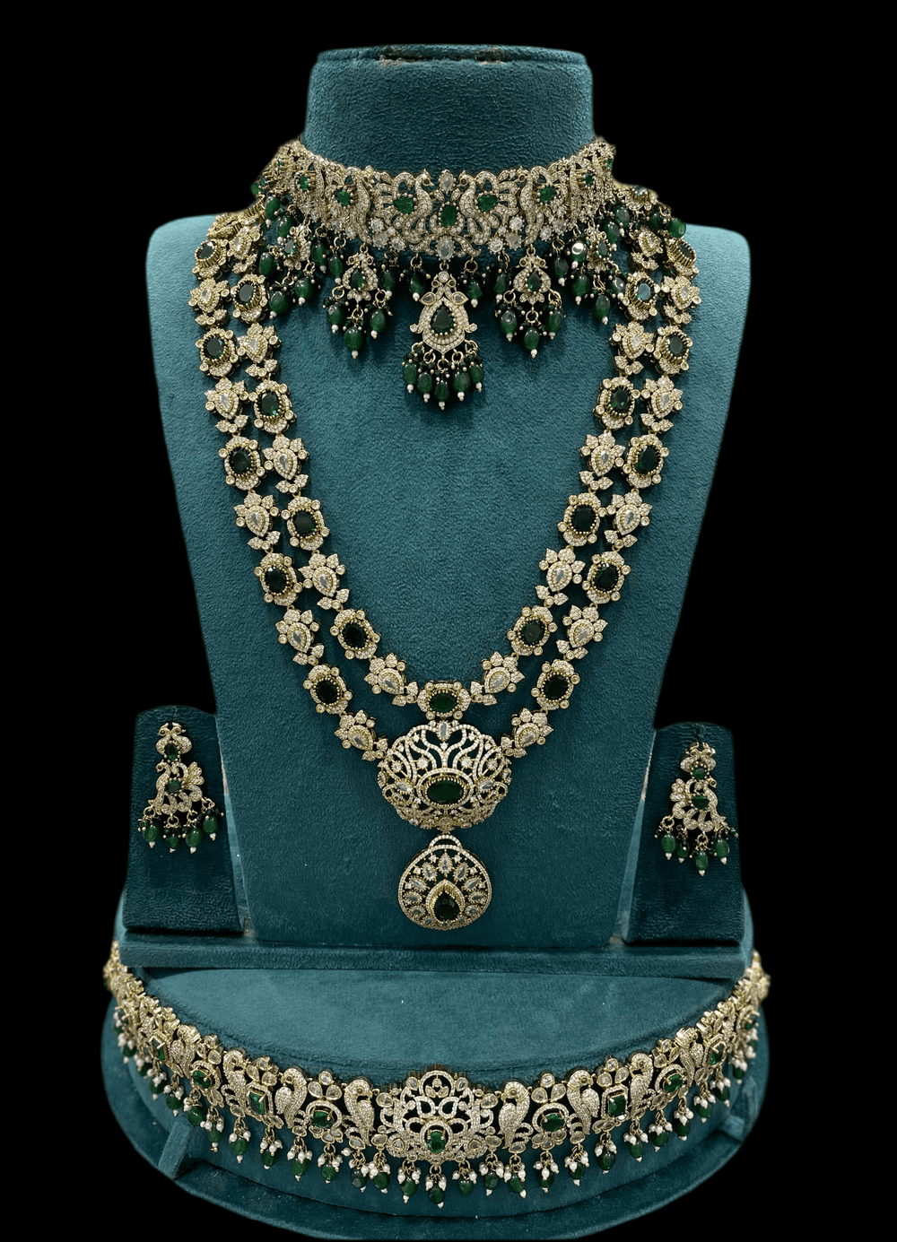 Victorian Polish AD Stones Bridal Set - Nakshatra Jewels