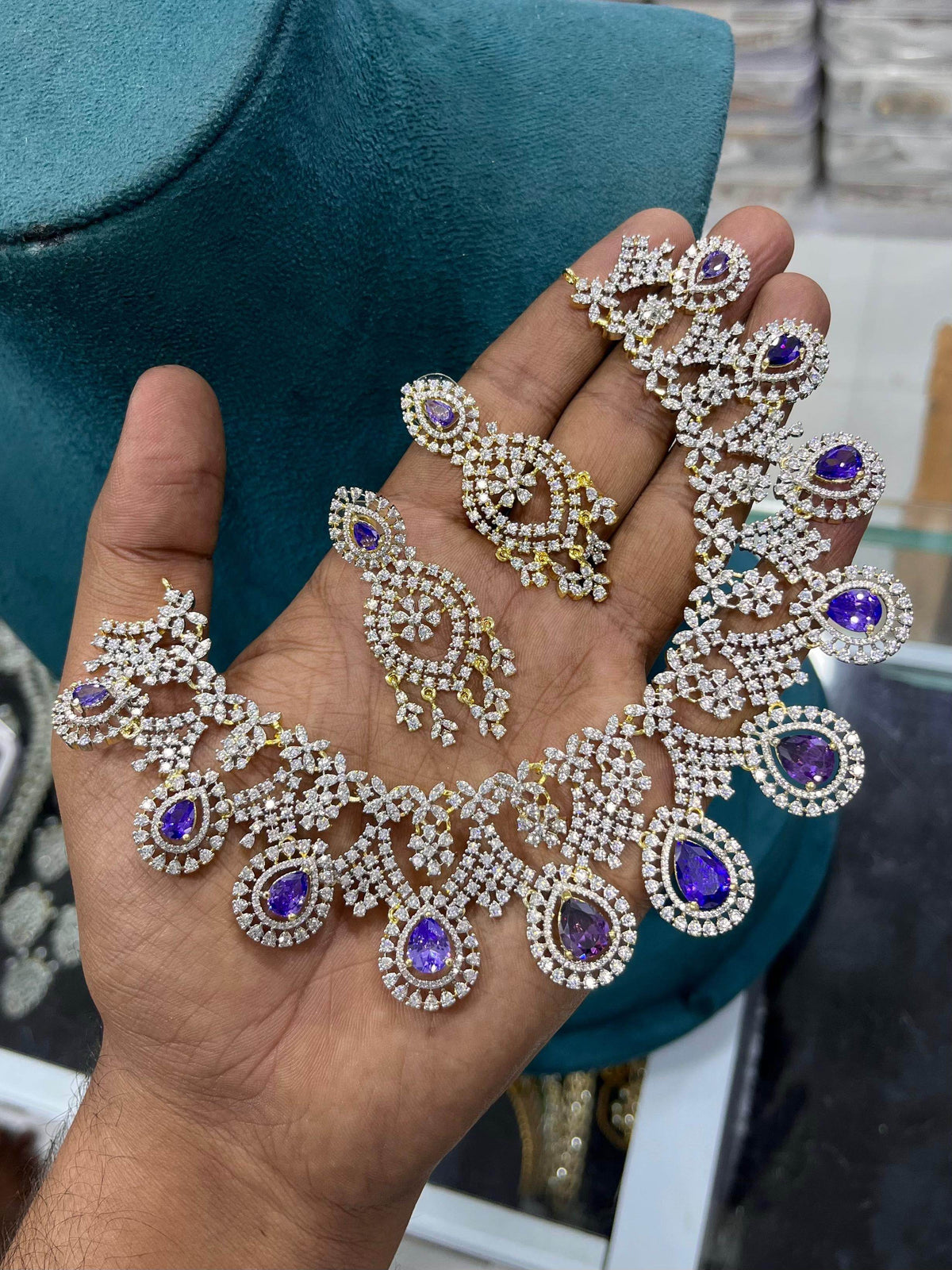 American Diamond Stones Bridal Necklace