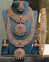 Victorian Polish AD Stones Bridal Set (Detachable Pendent) - Nakshatra Jewels