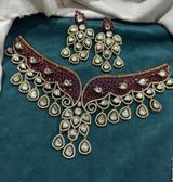 Mossianite with AD Stones Bridal Neckset