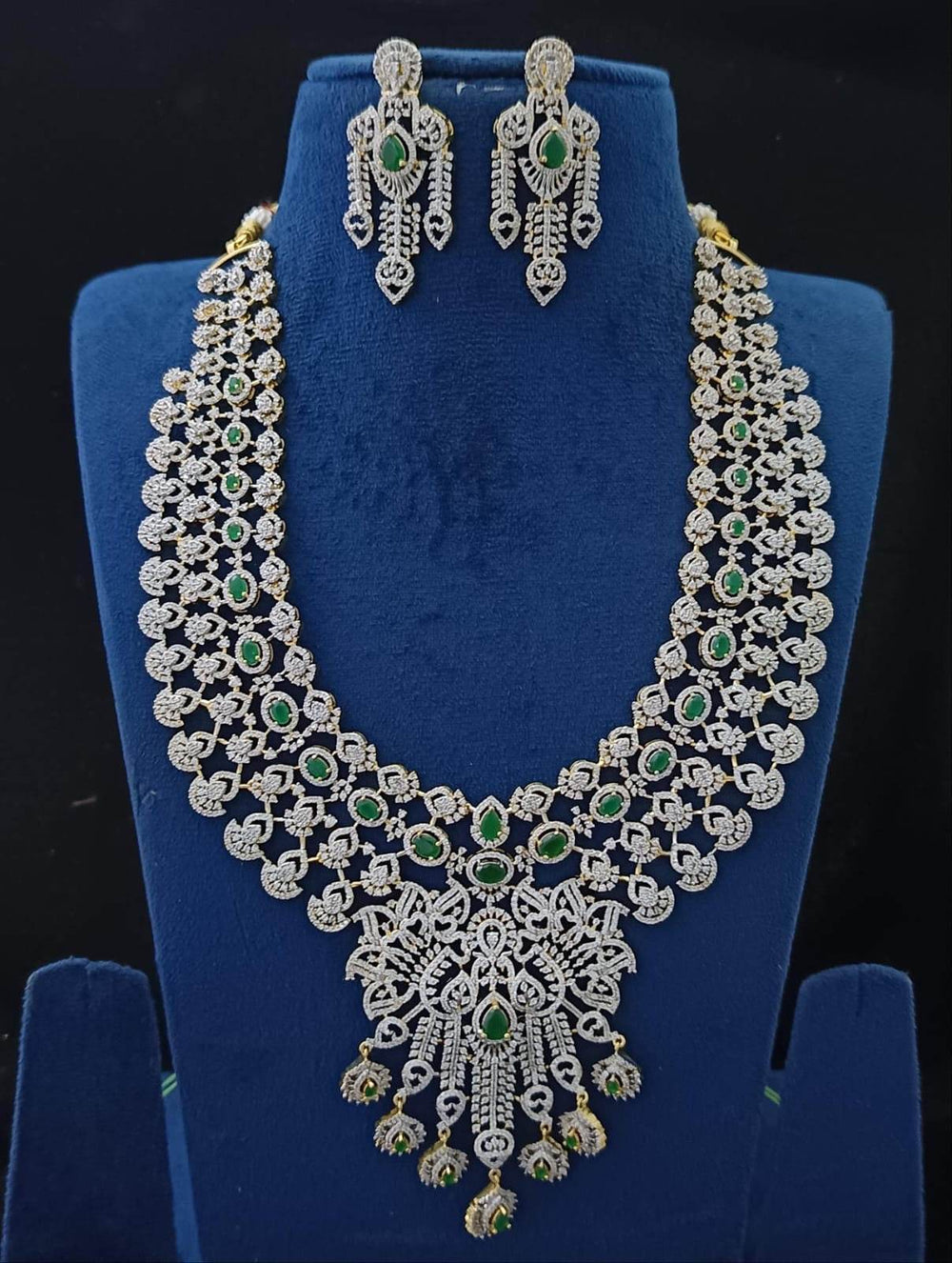 American Diamond Stones Bridal Haram - Nakshatra Jewels