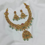 Nagasi Work with Kempu Stones Necklace - Nakshatra Jewels