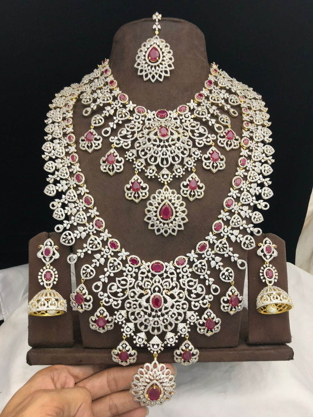 American Diamond Stones Bridal Set - Nakshatra Jewels