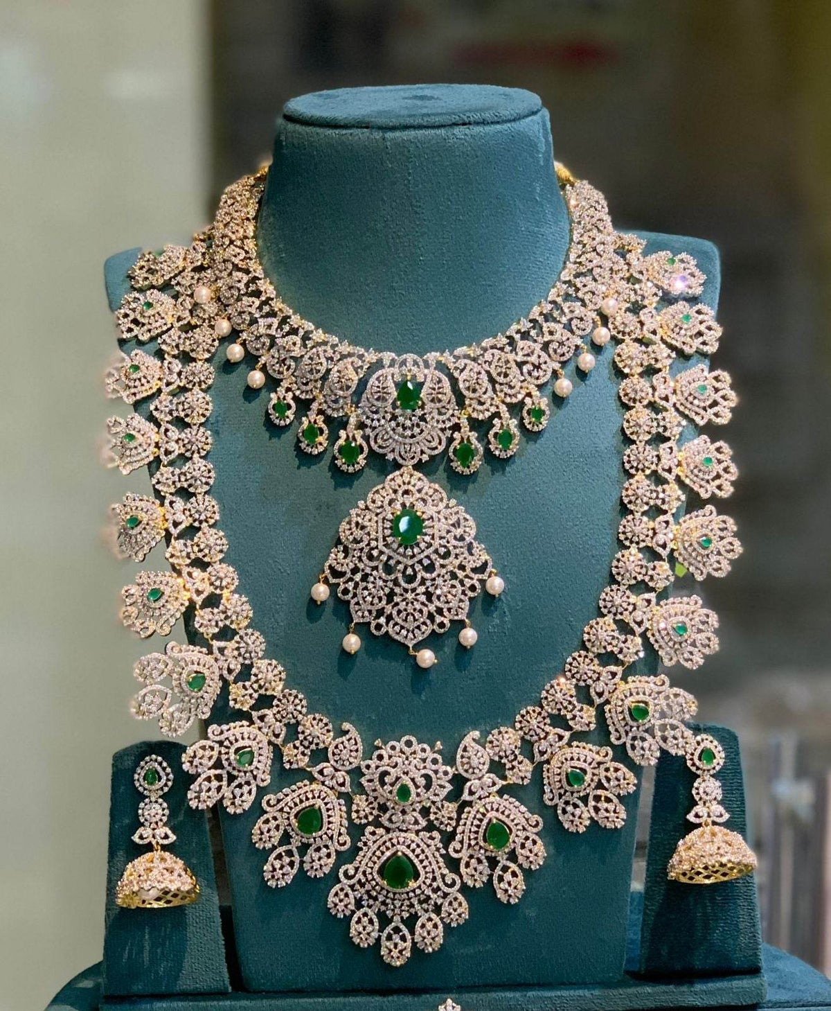American Diamond Stones Bridal Combo Set