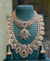 American Diamond Stones Bridal Combo Set - Nakshatra Jewels