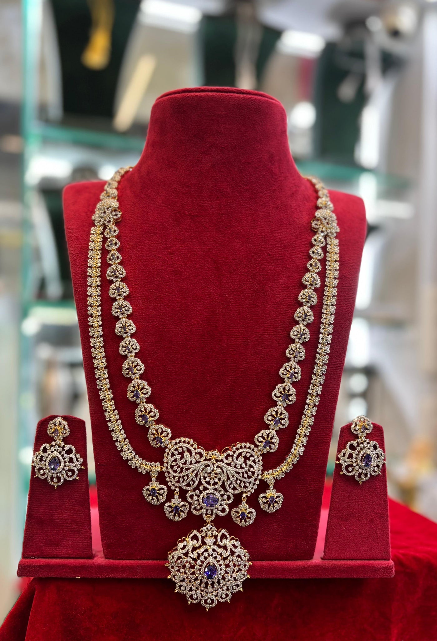 American Diamond Stones Bridal Layer Haram