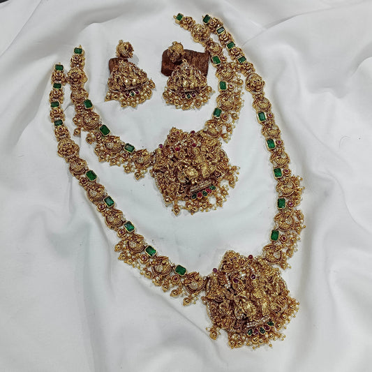 Nakshi Work with AD Stones Bridal Combo Set - Nakshatra Jewels