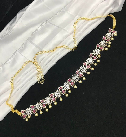 American Diamond Stones Hip Chain - Nakshatra Jewels
