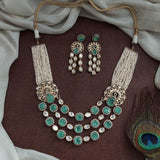 Moissanite and Doublet Stones Necklace - Nakshatra Jewels