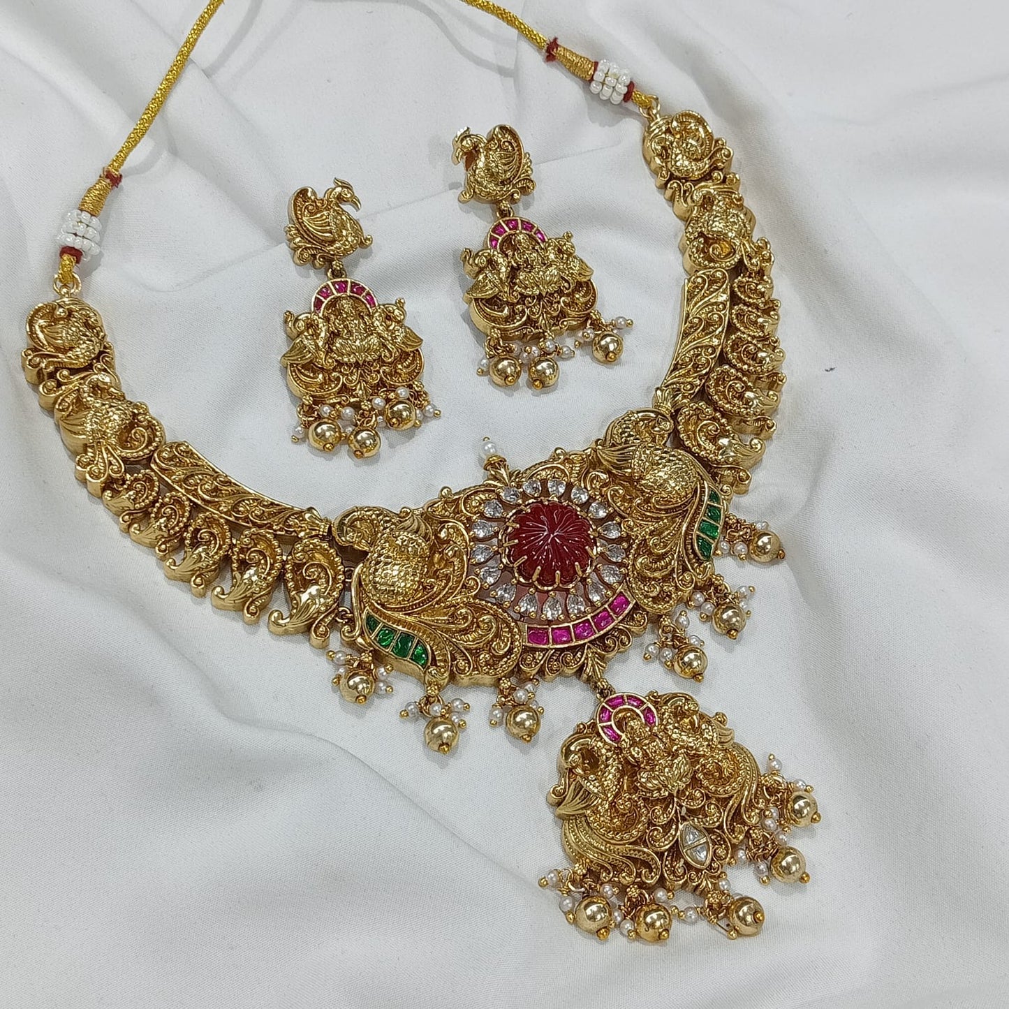 Nagasi Work with Jaadu Kundan Stones Bridal Necklace